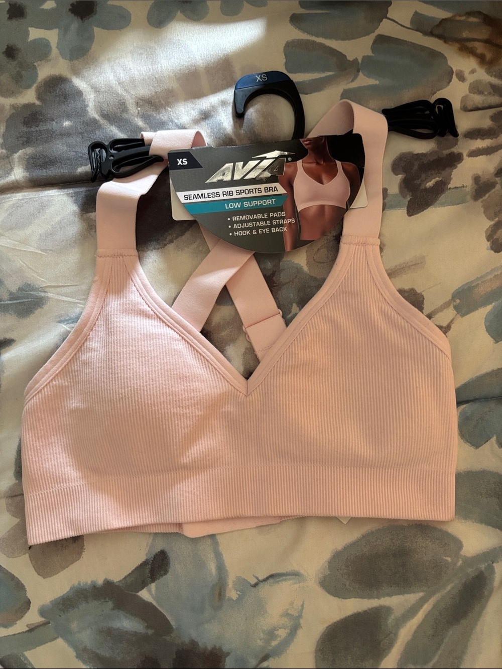Avia Seamless Rib Light Pink Sports Bra XS